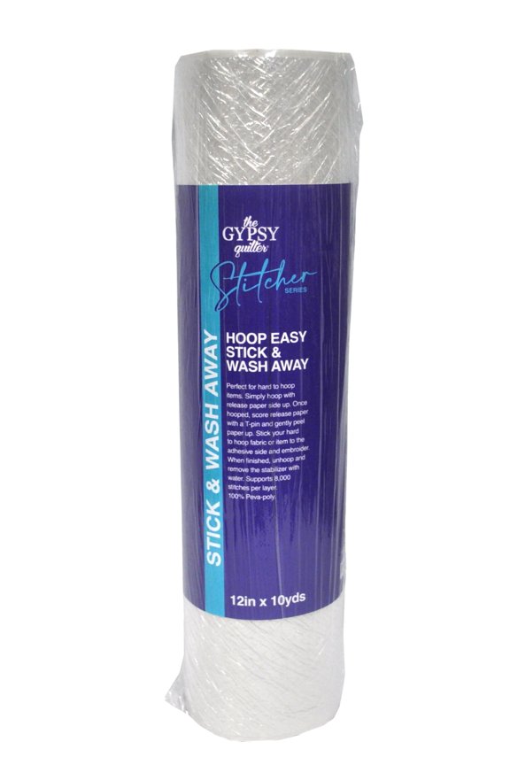 The Gypsy Quilter Stitcher Series Hoop Easy Stick & Wash Stabilizer 12in x 10yds