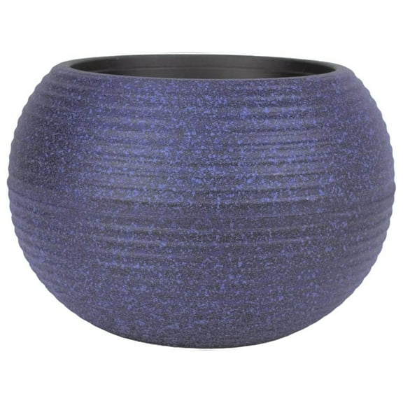 The HC Companies 12 Inch Atlas Sphere Planter, Round Plastic Plant Pot, Blue