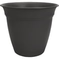 thumbnail image 1 of The HC Companies 12 Inch Eclipse Round Planter with Saucer - Indoor Outdoor Plant Pot for Flowers, Vegetables, and Herbs, Black, 1 of 1