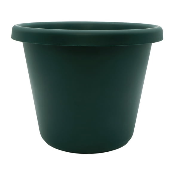 The HC Companies 15.5 Inch Round Classic Planter, Plastic Plant Pot, Evergreen