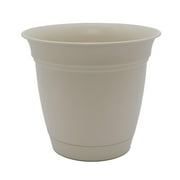 The HC Companies 16 Inch Eclipse Round Planter with Saucer - Indoor Outdoor Plant Pot for Flowers, Vegetables, and Herbs, Cottage Stone