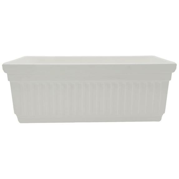 The HC Companies 18-Inch Venetian Window Planter Box with Drain Plug, White