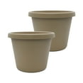 thumbnail image 1 of The HC Companies 20 Inch Round Prima Planter - Large Plastic Plant Pot with Rolled Rim for Indoor Outdoor Plants Flowers Herbs, Sandstone Pack of 2, 1 of 8