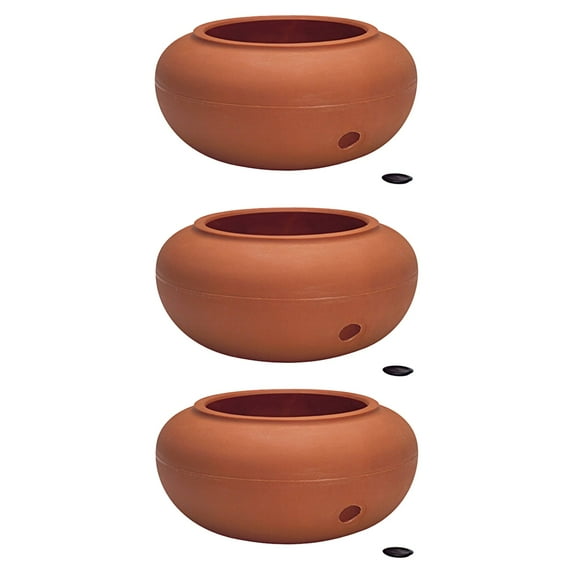 The HC Companies 21 Inch Garden Hose Pot, Terra Cotta (2 Pack)