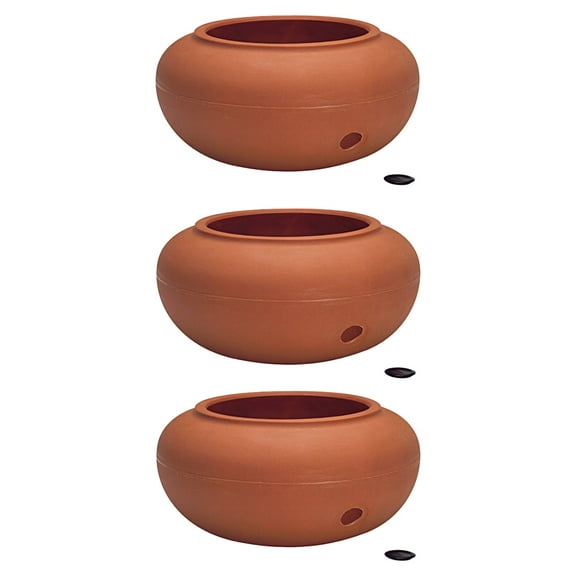 The HC Companies 21 Inch Garden Hose Pot, Terra Cotta (2 Pack)