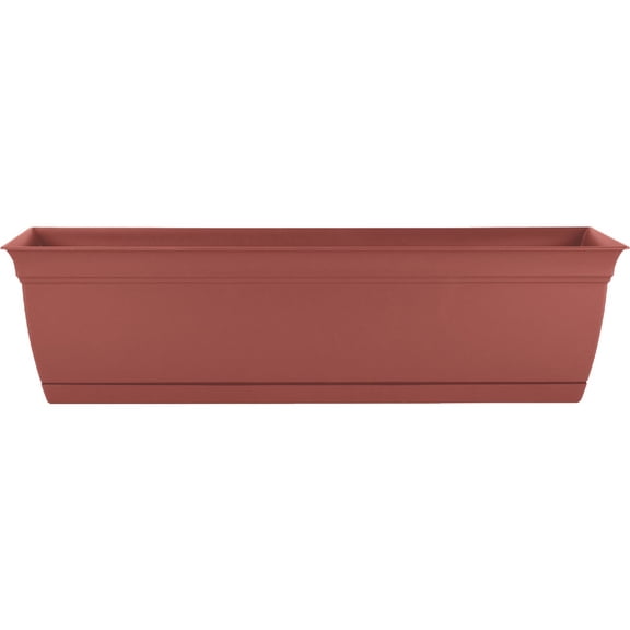 The HC Companies 30" Eclipse Plastic Window Box 7.76"x29.98"x6.57" in Clay Color