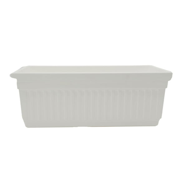 The HC Companies 30-Inch Venetian Window Planter Box with Drain Plug, White