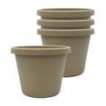 thumbnail image 1 of The HC Companies 6 Inch Round Prima Planter - Small Plastic Plant Pot with Rolled Rim for Indoor Outdoor Plants Flowers Herbs, Sandstone Pack of 4, 1 of 8