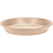 The HC Companies 7" Round Prima Plastic Plant Saucer - Indoor Outdoor Plant Trays for Pots - 7.09"x7.09"x0.87" in Sandstone Pack of 4