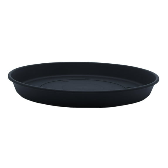 The HC Companies 8.5 Inch Round Prima Plastic Plant Saucer - Indoor Outdoor Plant Trays for Pots - 8.90 Inchx8.90 Inchx1.02 Inch in Black