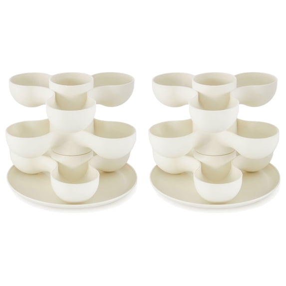 The HC Companies 8 Inch Pixie Indoor Stacking Plant Pot (2 Pack)