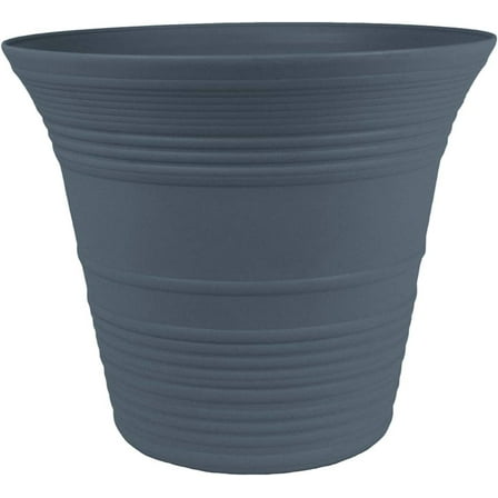 The HC Companies Sedona Planter - Self-Watering, Fluted - 9", Slate Blue, Indoor