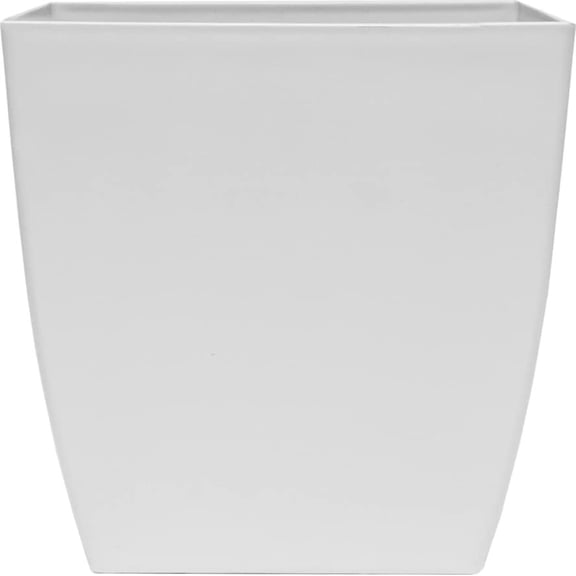 The HC Companies Aria 6 x 6 x 6 Square White Plastic Plant Pot with Drainage Holes