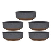 The HC Companies Capri Bowl Succulent Pot, Faux Concrete Copper 5 Pack
