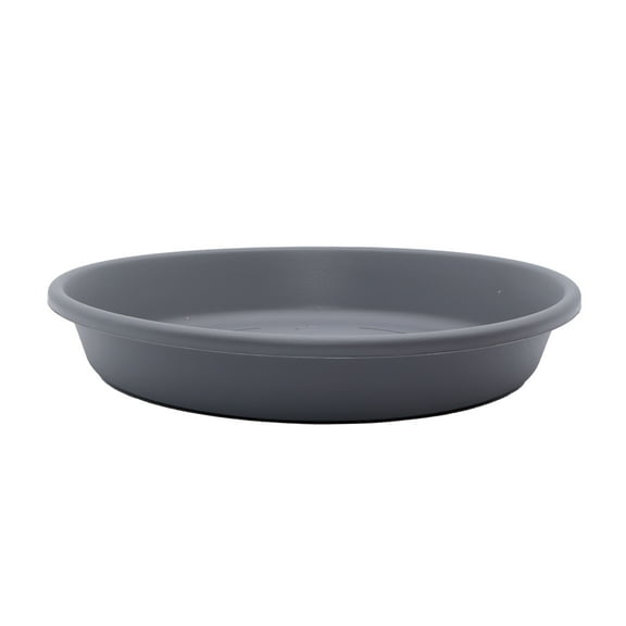 The HC Companies Classic 14 Inch Round Plant Pot Saucer Drip Tray, Warm Grey
