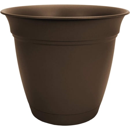 The HC Companies Eclipse In/Outdoor Round Plastic Planter, Chocolate, 8"