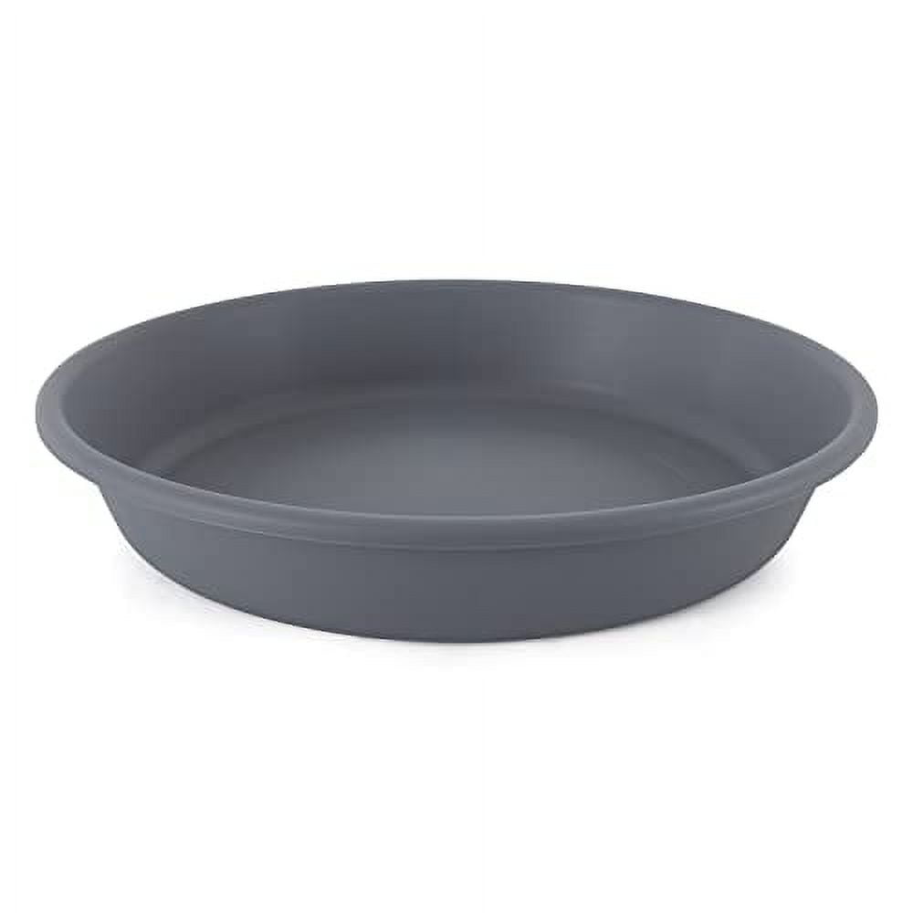 Warm Gray 21-Inch Round Plastic Plant Saucer