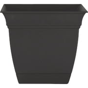 The HC Companies Outdoor/Indoor Plastic Planter Eclipse Square, Black, 8
