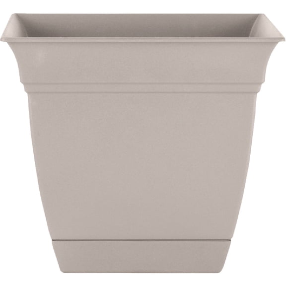 The HC Companies Outdoor/Indoor Plastic Planter Eclipse Square, Cottage Stone, 8''