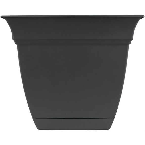 The HC Companies Outdoor/Indoor Plastic Planter Eclipse Square, Warm Gray, 8''