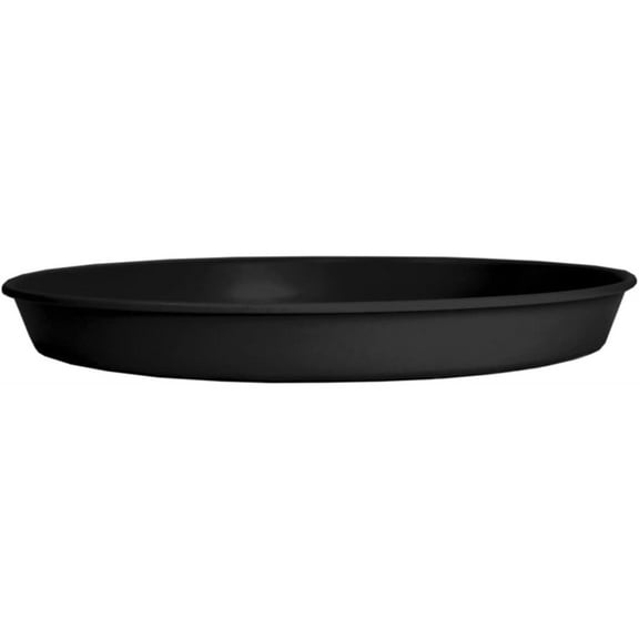 The HC Companies Round Prima Plastic Plant Saucer, Indoor Outdoor Plant Trays, Black, 8.5"