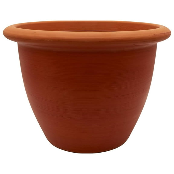 The HC Companies Sevilla Round Self-Watering Pot with Internal Disk, 16 Inch, Terra Cotta