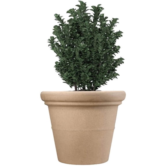 The HC Companies Terrazzo Round Plastic Planter Pot, Sandstone Color, 17"