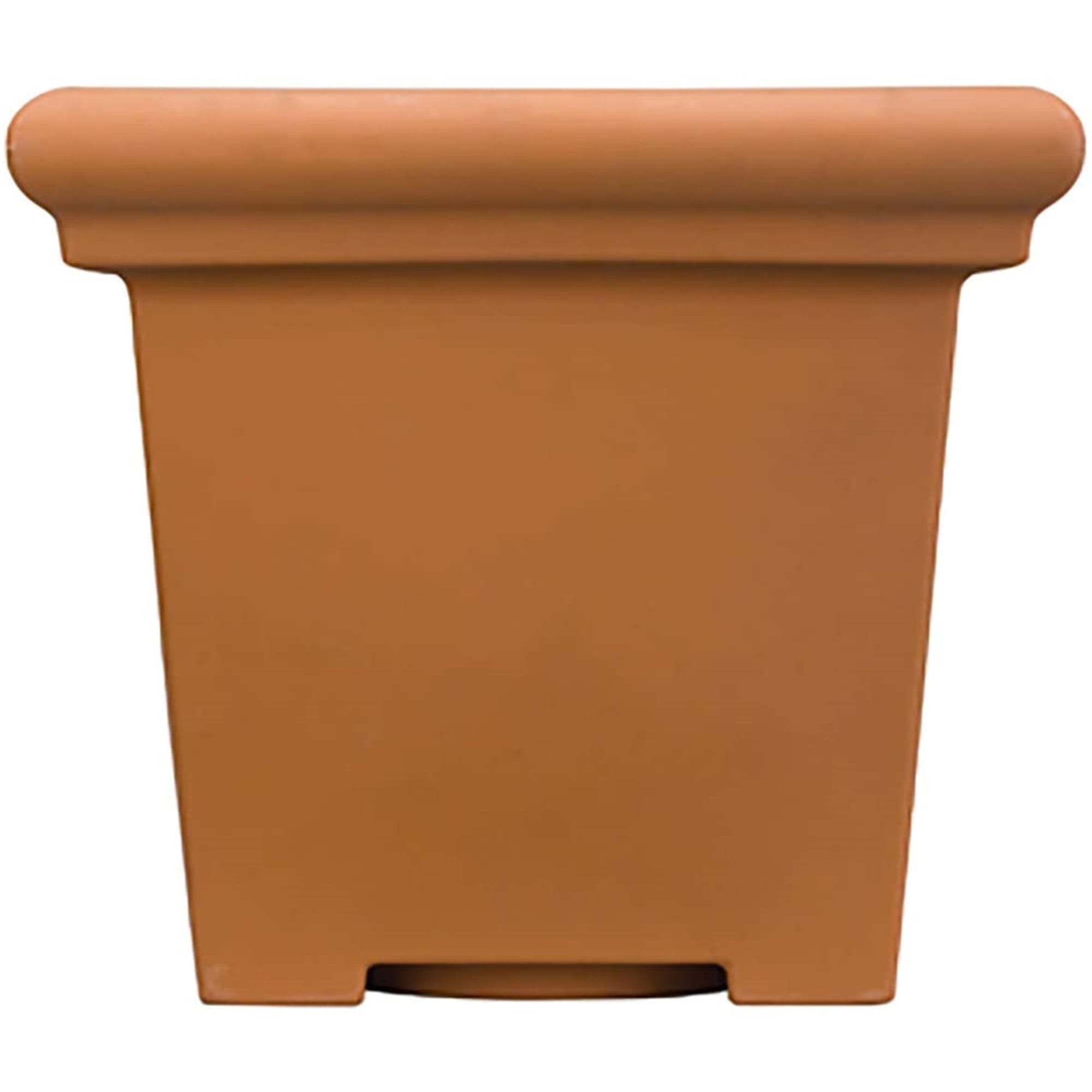 The HC Companies Terrazzo Vaso Quadrato 61 Cm | Fioriera In Plastica Resistente Ai Raggi UV, Con Drenaggio, Per Piante Da Esterno E Interno, Colore Argilla - 2