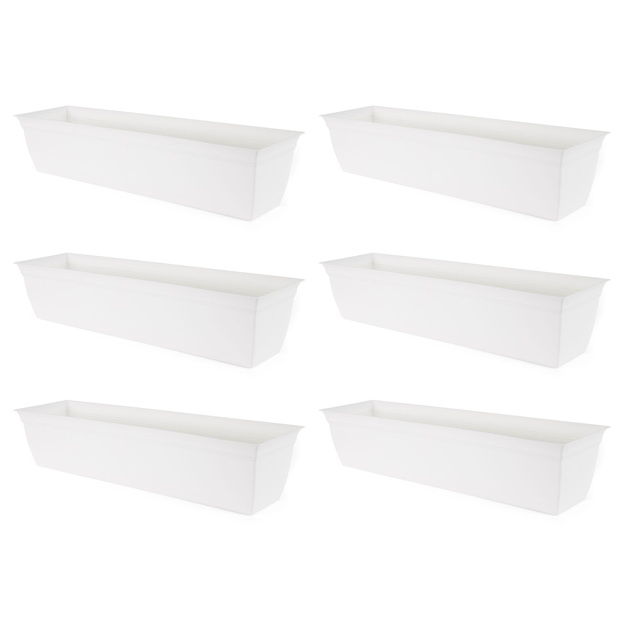 The HC Companies Window Flower Box with Removable Saucer, White (2 Pack) -  Walmart.com