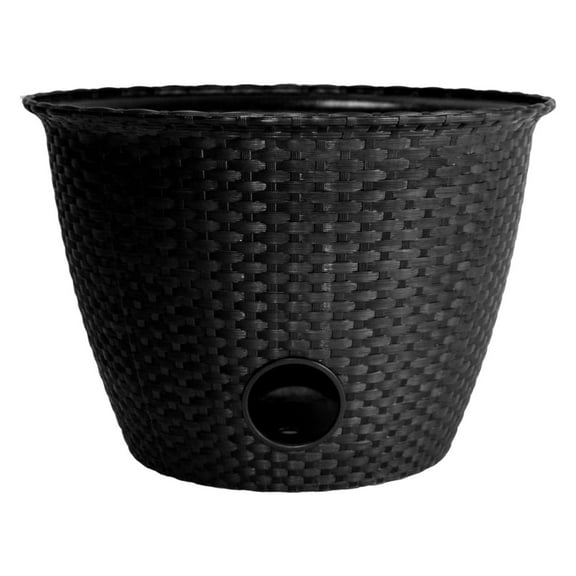 The HC Companies 18 Inch Woven Garden Hose Holder, Up to 100-Foot Capacity, Black