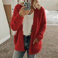 thumbnail image 1 of AXXD Red Sweaters for Women Cardigan Sweaters Lightweight Open-Front Cardigan Solid Color, 1 of 5