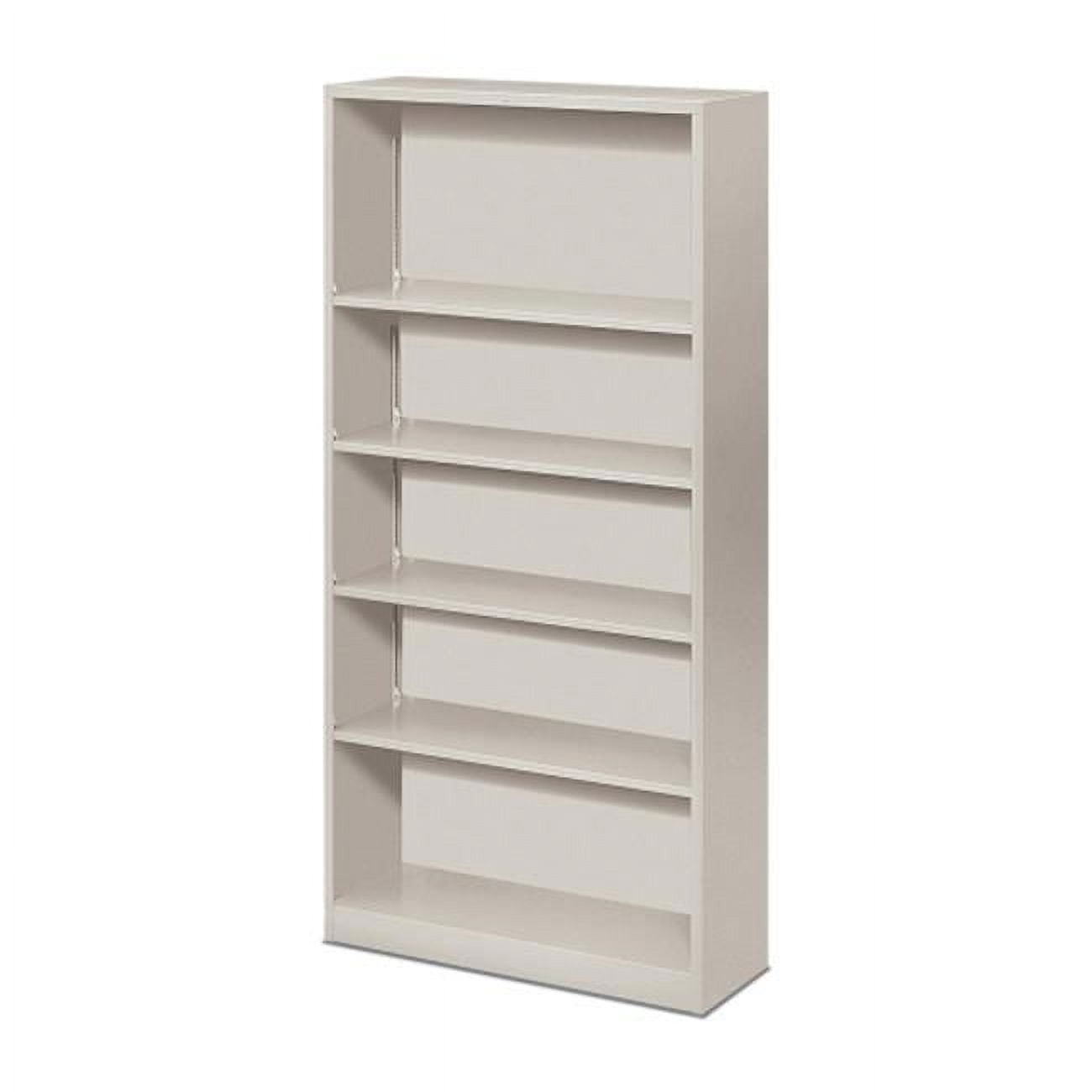Adjustable Light Gray 71" Steel Bookcase with Movable Shelves