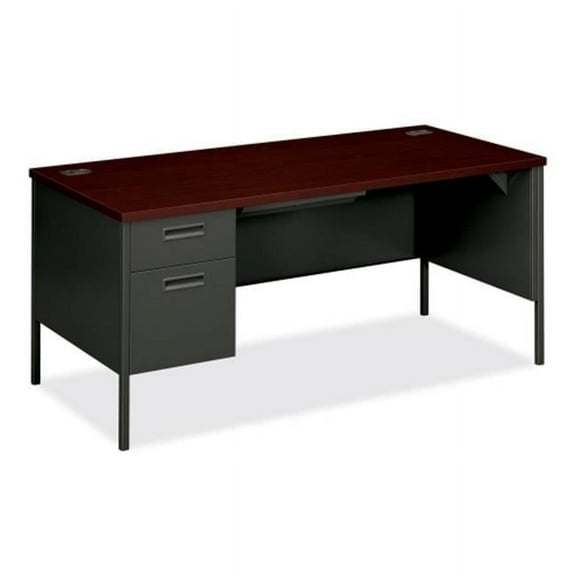 The HON COMPANY HO  Metro Classic Left Single Pedestal Desk - Mahogany - CCL