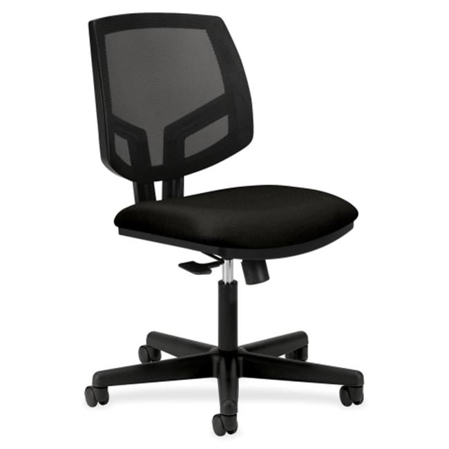 Black Mesh Adjustable Swivel Task Chair with Fabric Seat