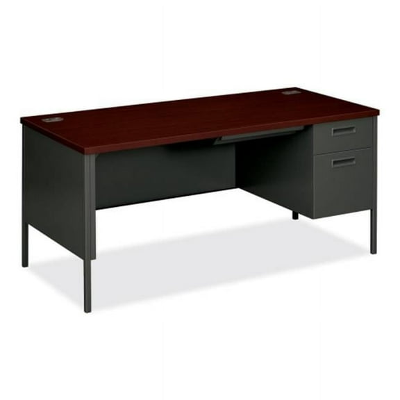 The HON COMPANY HONP3265RNS Metro Classic Right Pedestal Desk - Mahogany - CCL