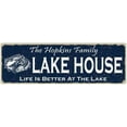 thumbnail image 1 of The HOPKINS Family Lake House Sign 6x18 Metal Fishing Cabin Decor 206180101289, 1 of 1