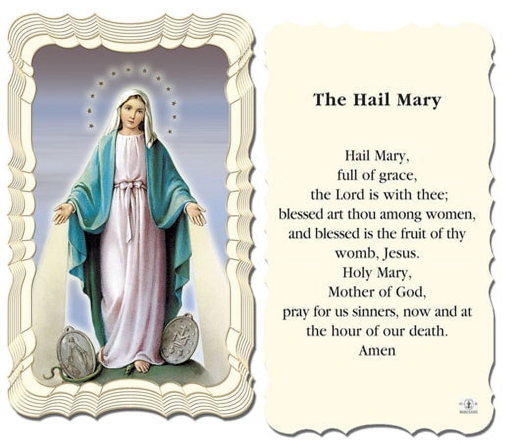 The Hail Mary Catholic Prayer Holy Card With Prayer On Back Pack Of 50 