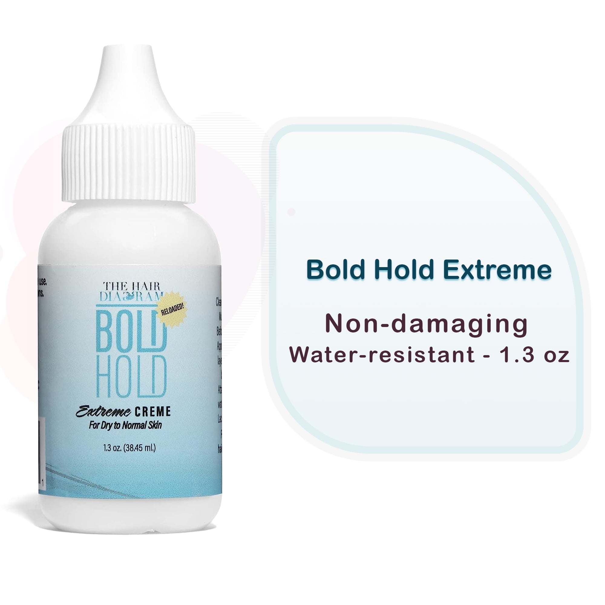 The Hair Diagram Bold Hold Active Lace Wig Glue/Adhesive, Large Bottle, 5 oz., White