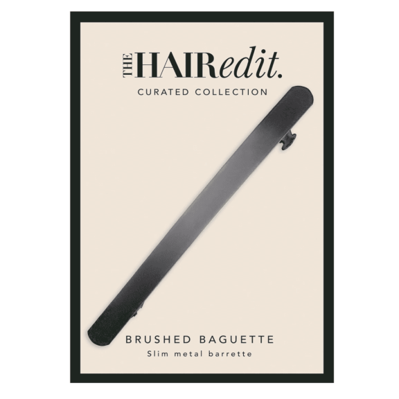 The Hair Edit Gunmetal Brushed Baguette Barrette