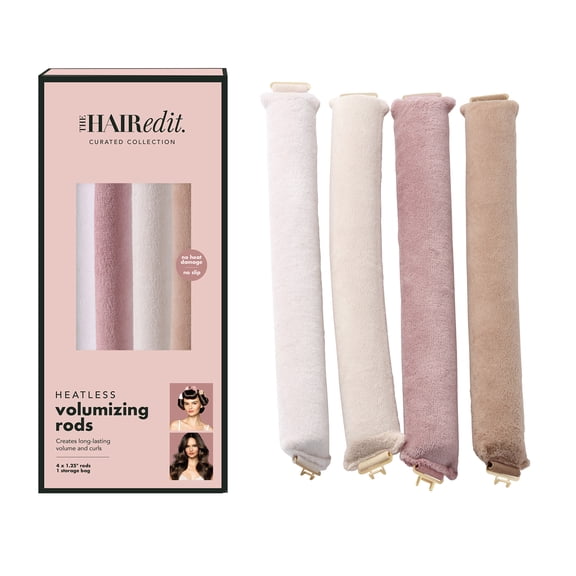 The Hair Edit Heatless Volumizing Hair Rods, 4-Pack
