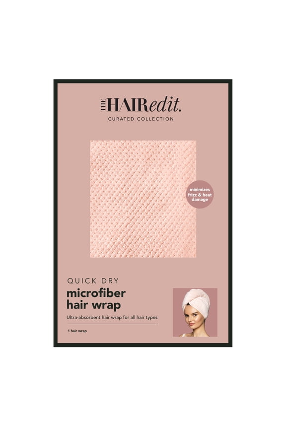 Smooth & Dry Plush Microfiber Hair Wrap, Pink
