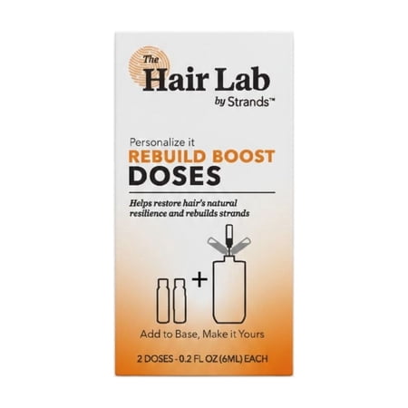 The Hair Lab Rebuild Boost Shampoo & Conditioner Dose Set with Hydrolyzed Vegetable Protein to Strengthen Hair , 2 x 0.2 fl oz