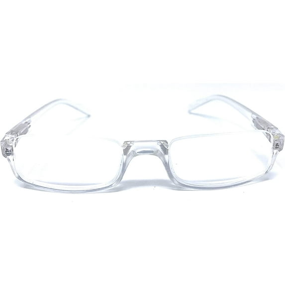The Half Frame Reading Glasses, Unisex Semi Rimless Readers + 2.50 Clear