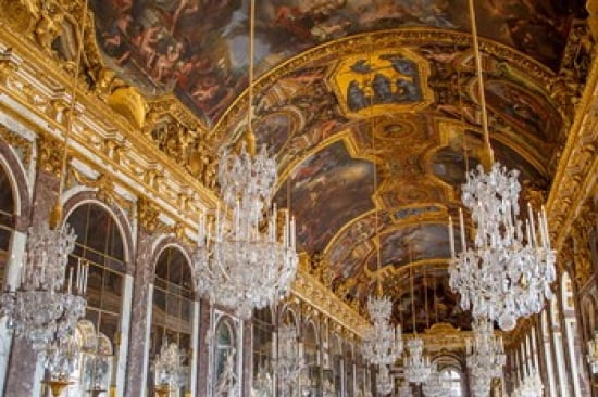 The Hall of Mirrors Chateau de Versailles France Canvas Art - Brian Jannsen DanitaDelimont (28 x 19)