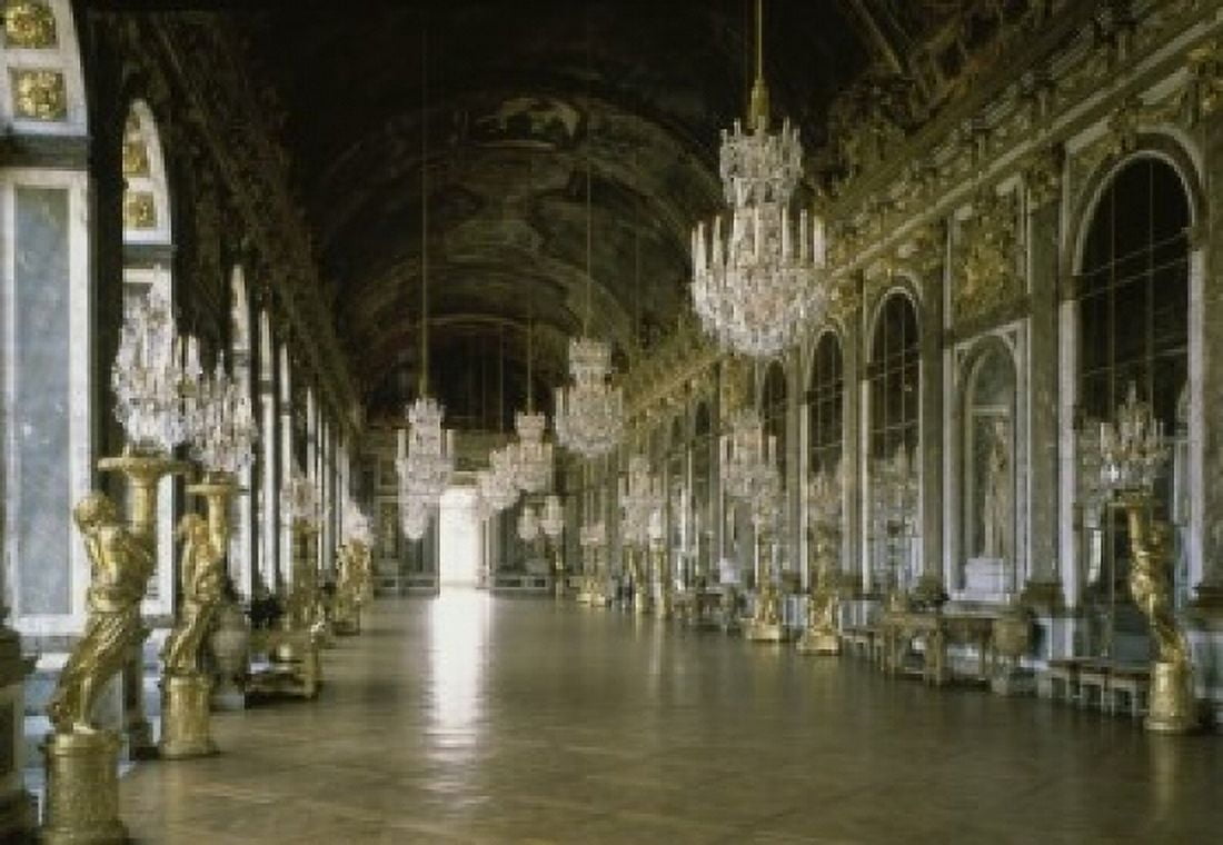 The Hall of Mirrors Interiors Palace of Versailles France Canvas Art - (24 x 36)