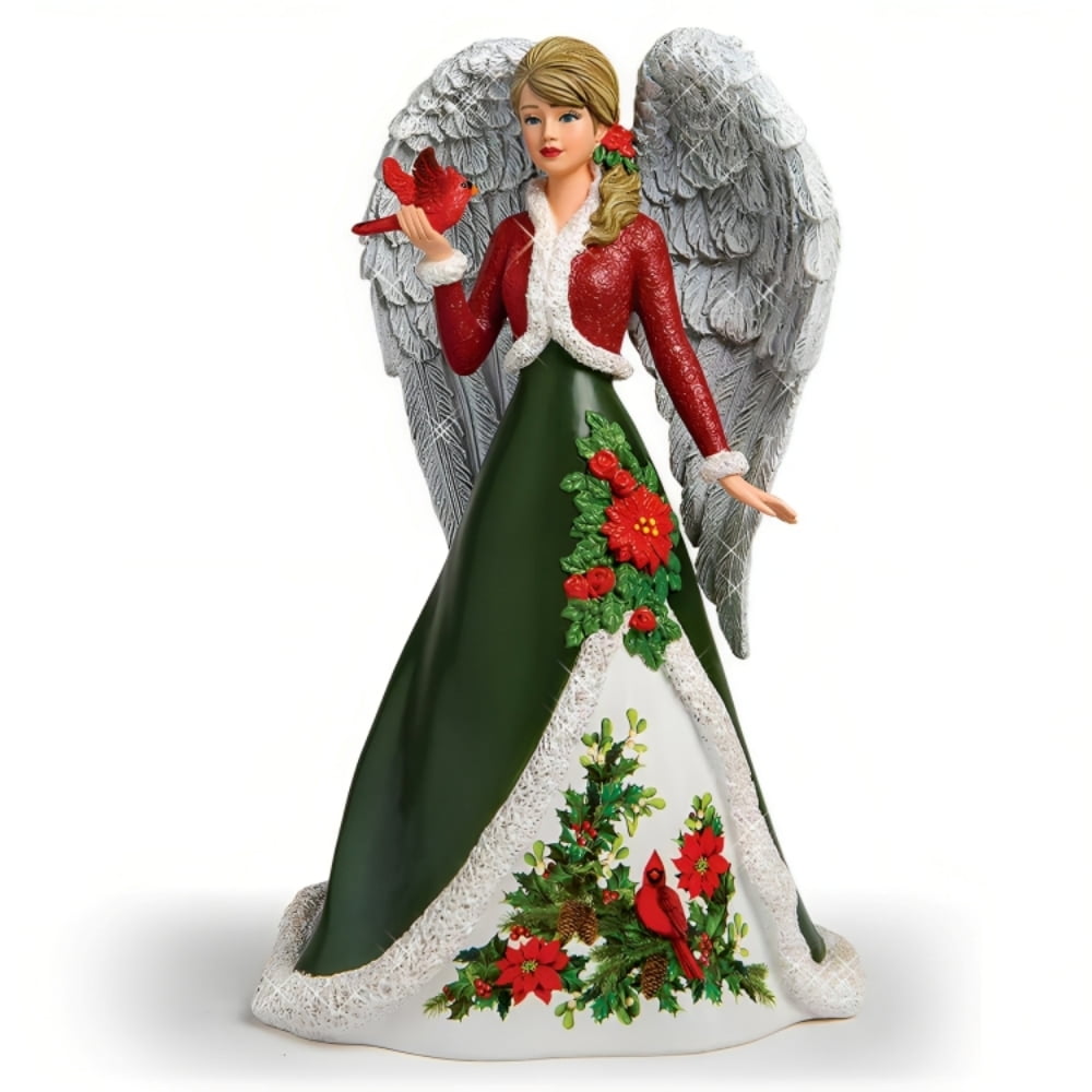 The Hamilton Collection Brilliant Devotion Angel and Cardinal Figurine