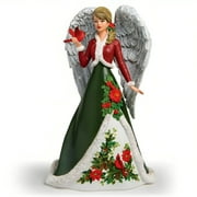 The Hamilton Collection Brilliant Devotion Angel and Cardinal Figurine 7.5"
