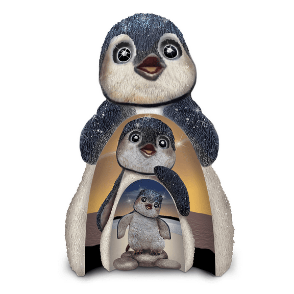The Hamilton Collection Dive Into Life Nesting Penguins Figurine Set with Crystals by Blake Jensen 8-inches
