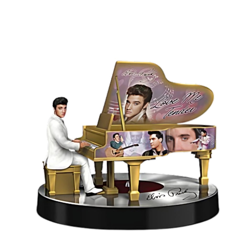 The Hamilton Collection Elvis Golden Piano Musical Figurine Plays 