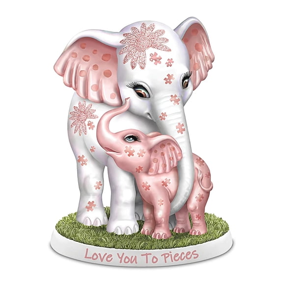 The Hamilton Collection "Love You To Pieces" Autism Awareness Elephant Figurine by Blake Jensen 3.75-inches